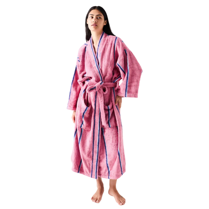 Kip & Co Blushing Stripe Bamboo Terry Bath Robe