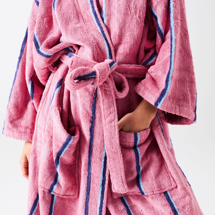 Kip & Co Blushing Stripe Bamboo Terry Bath Robe