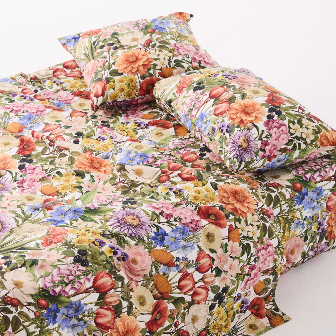 Kip & Co Cottage Garden Organic Cotton Fitted Sheet