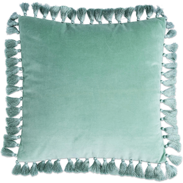 Kip & Co Pistachio Velvet Tassel Cushion