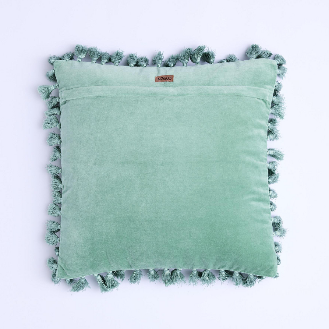 Kip & Co Pistachio Velvet Tassel Cushion