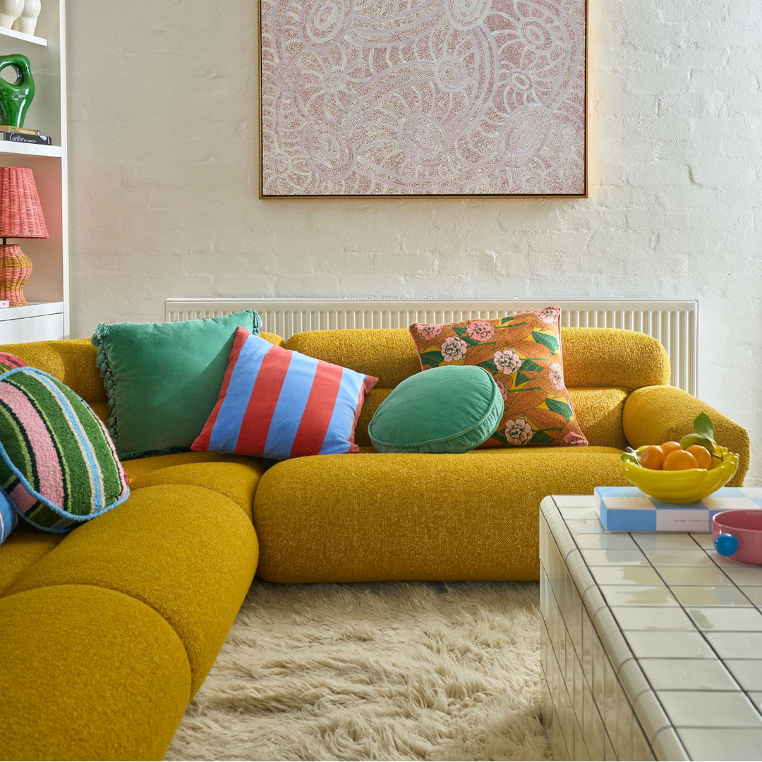 Kip & Co Pistachio Velvet Tassel Cushion