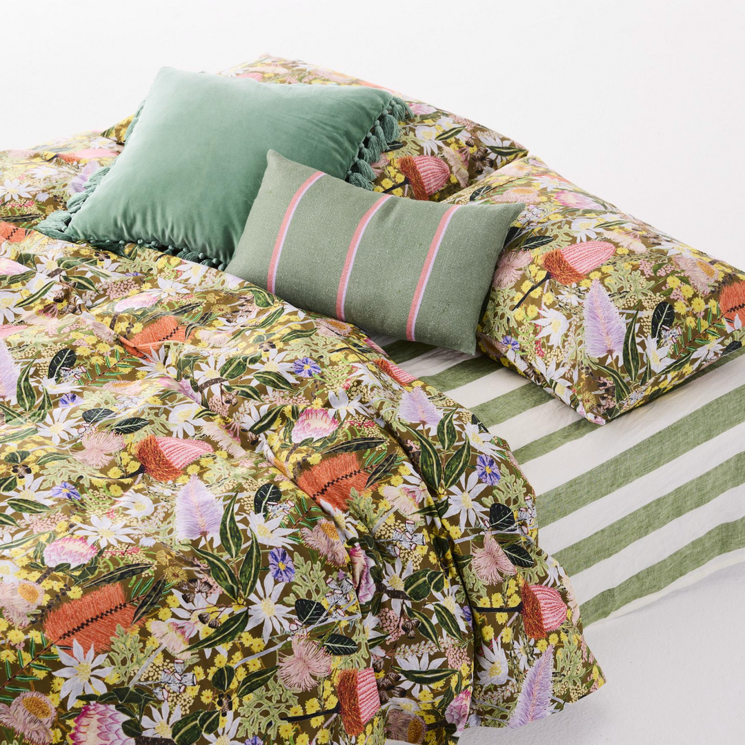 Kip & Co Pistachio Velvet Tassel Cushion