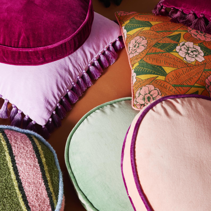Kip & Co Lilac Velvet Tassel Cushion