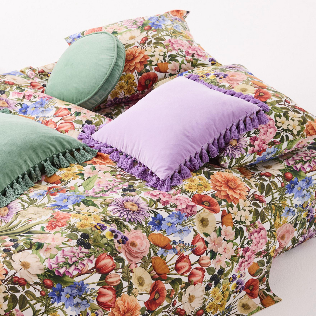 Kip & Co Lilac Velvet Tassel Cushion
