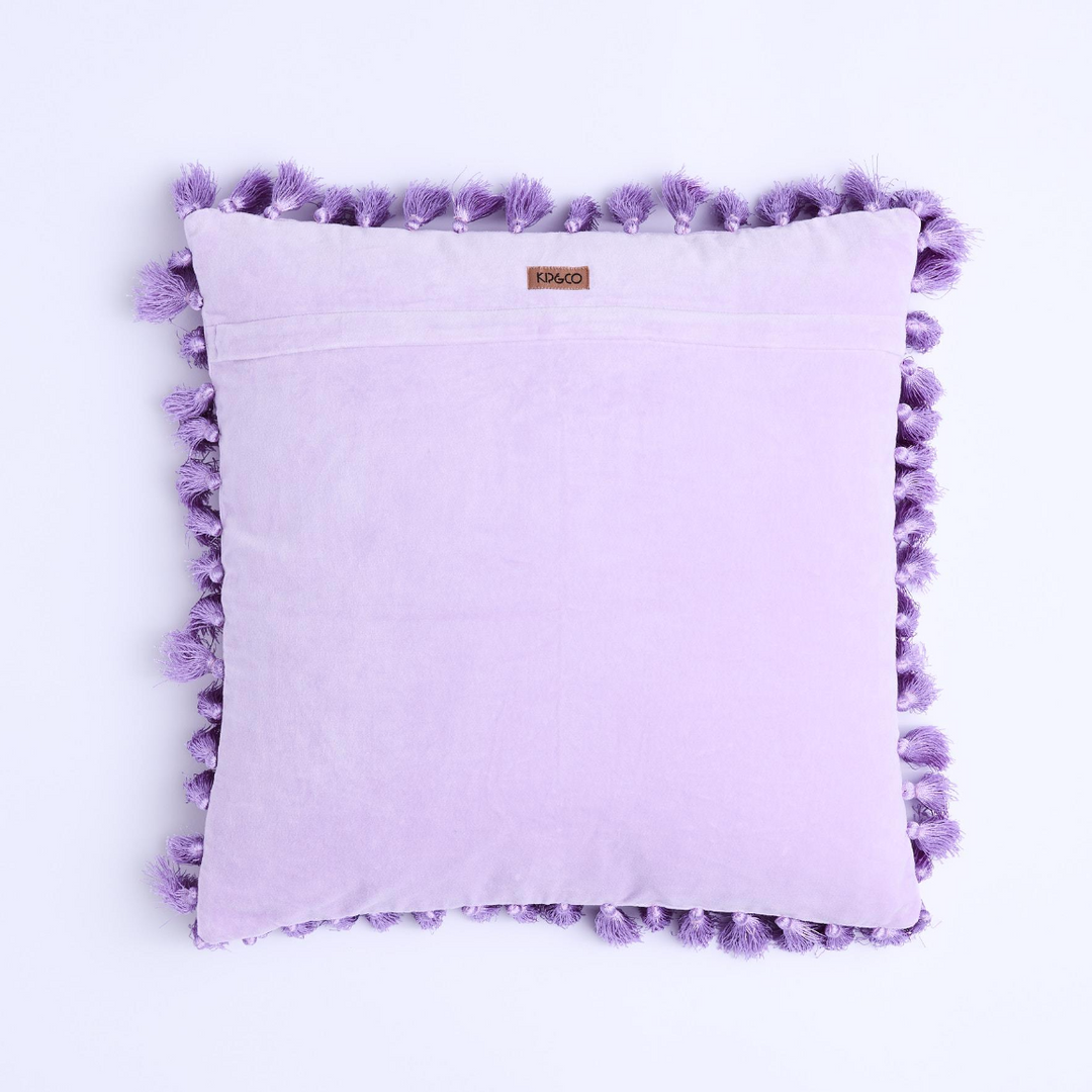 Kip & Co Lilac Velvet Tassel Cushion