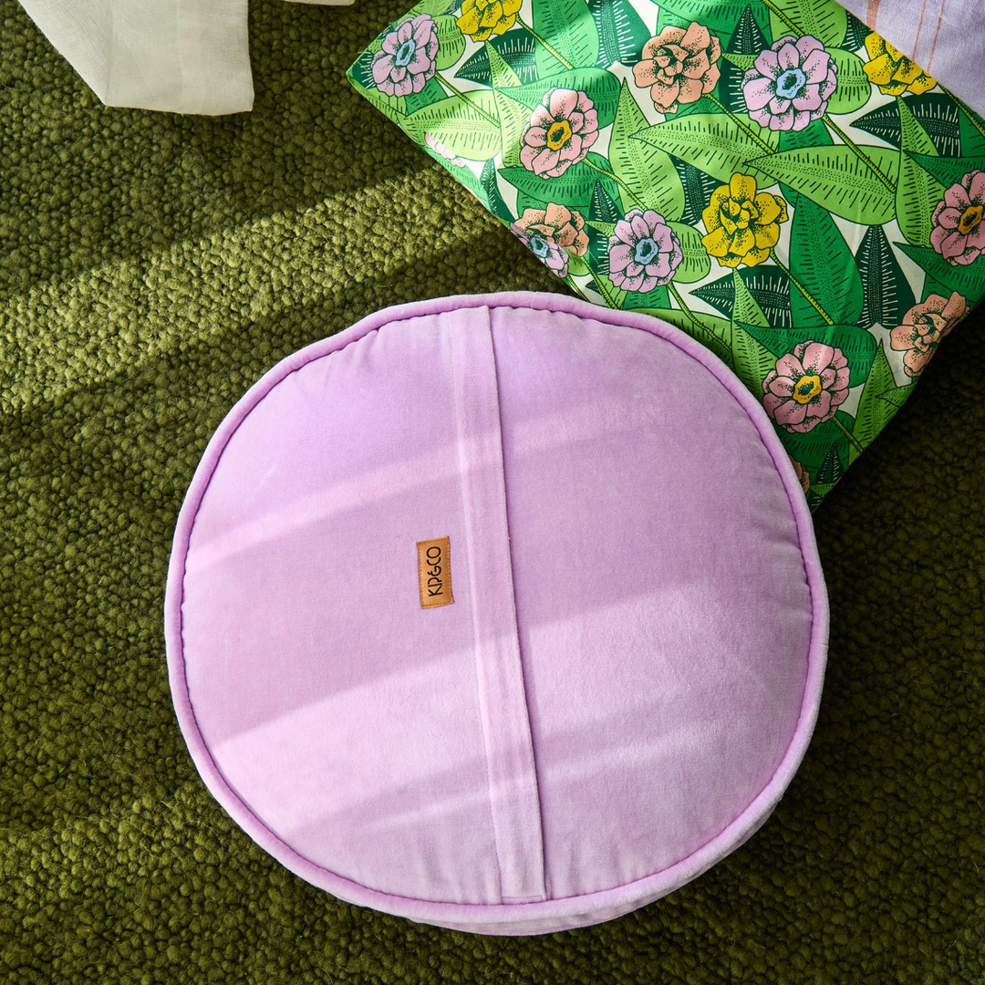 Kip & Co Lilac Velvet Pea Cushion