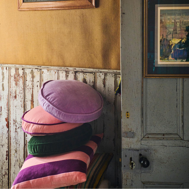 Kip & Co Lilac Velvet Pea Cushion