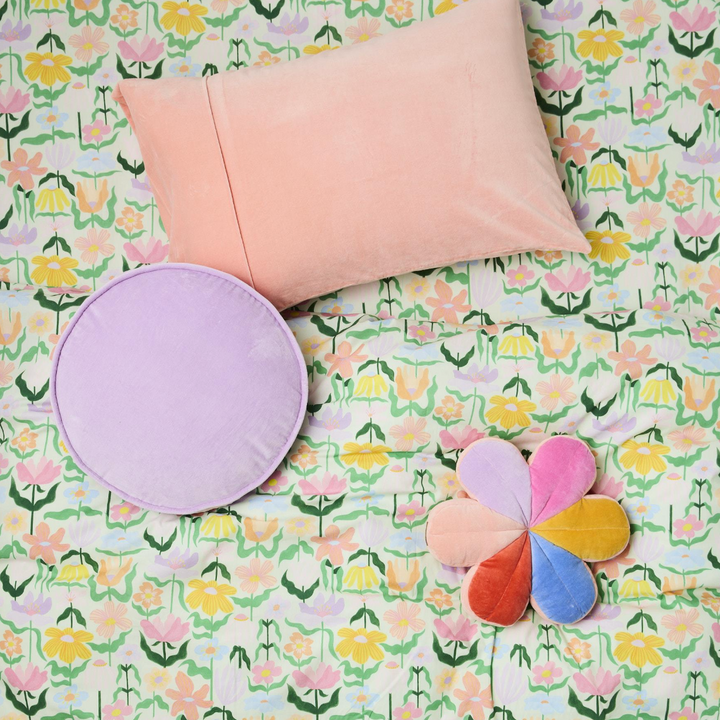 Kip & Co Lilac Velvet Pea Cushion