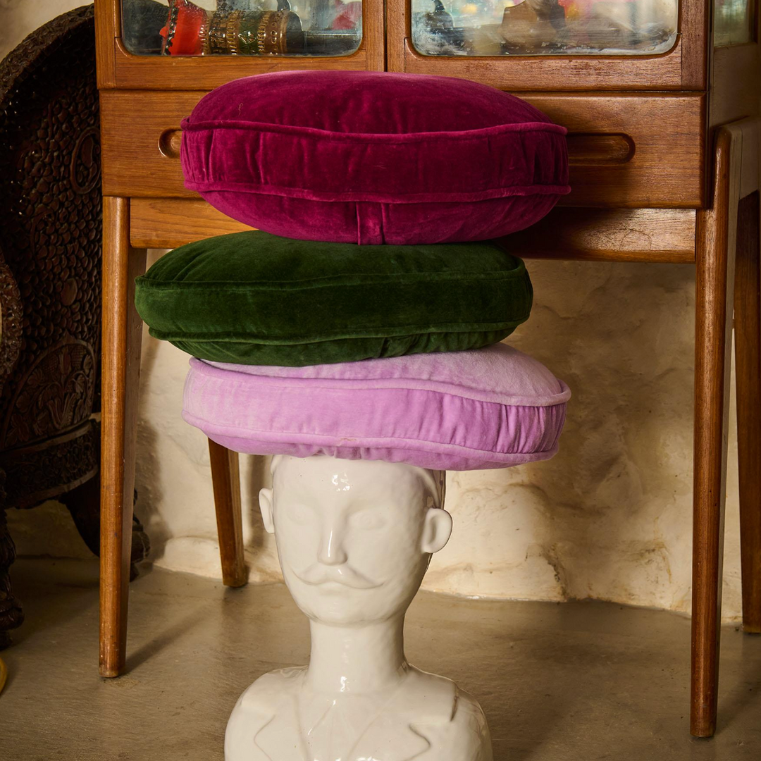 Kip & Co Lilac Velvet Pea Cushion