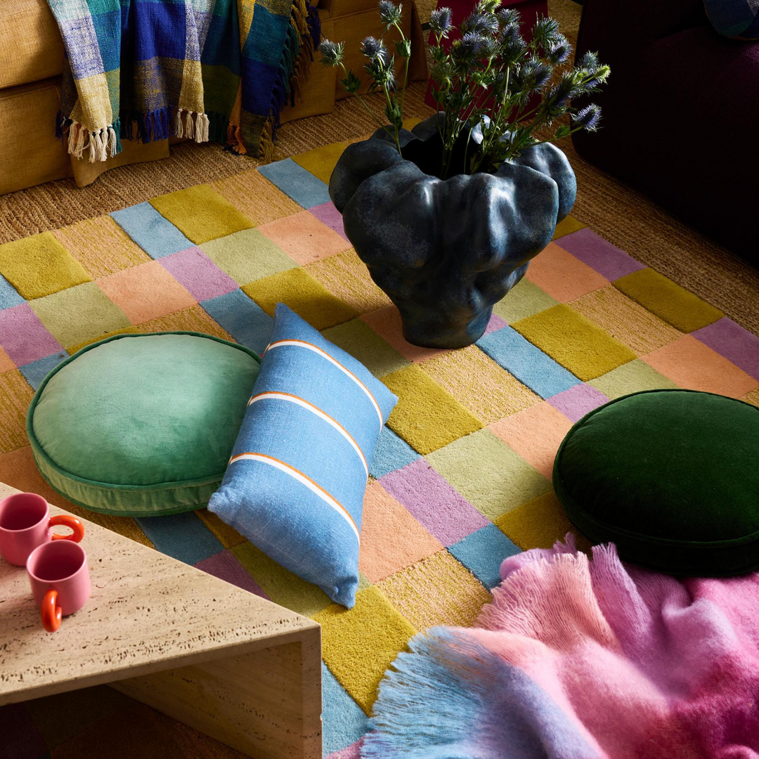 Kip & Co Pistachio Velvet Pea Cushion