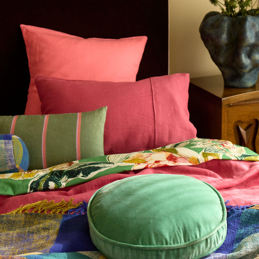Kip & Co Pistachio Velvet Pea Cushion