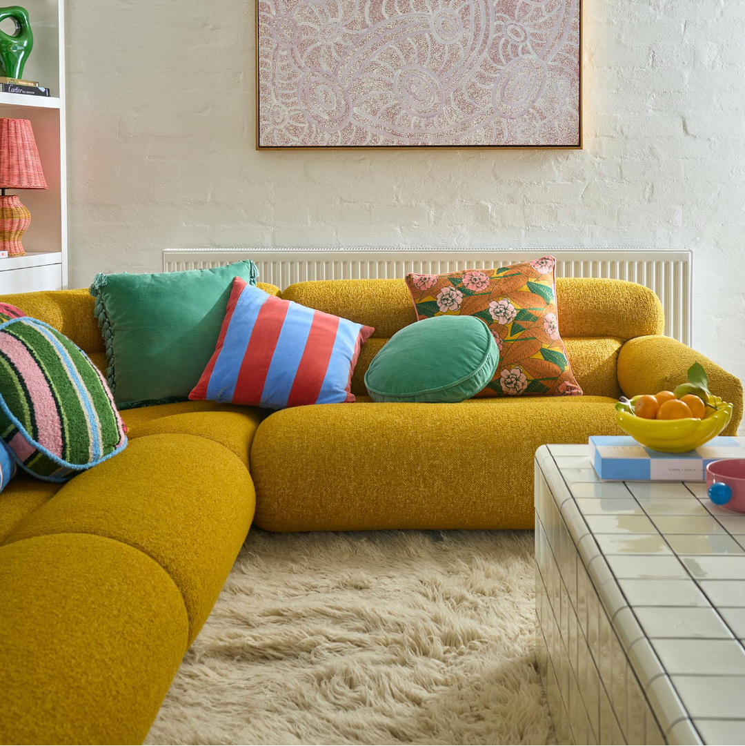 Kip & Co Pistachio Velvet Pea Cushion