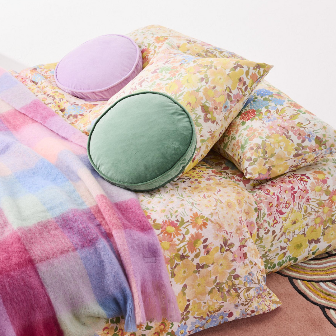 Kip & Co Pistachio Velvet Pea Cushion