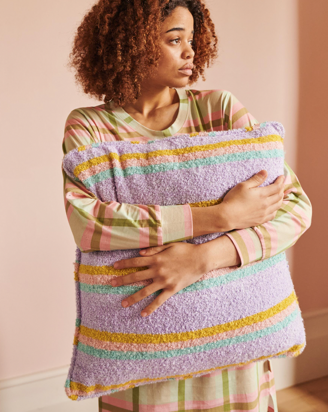 Kip & Co Mirage Stripe Square Boucle Cushion