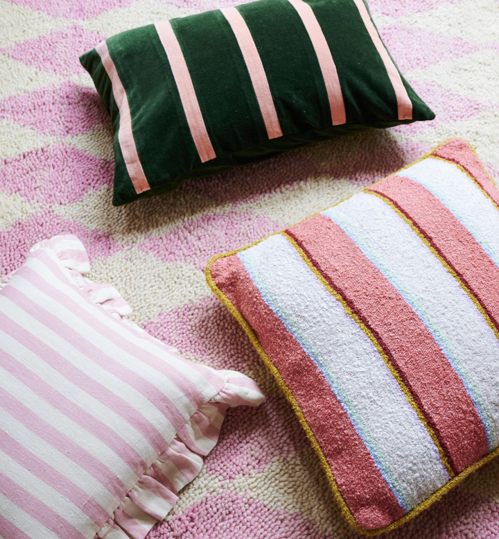 Kip & Co Tuscan Stripe Velvet Rectangle Cushion
