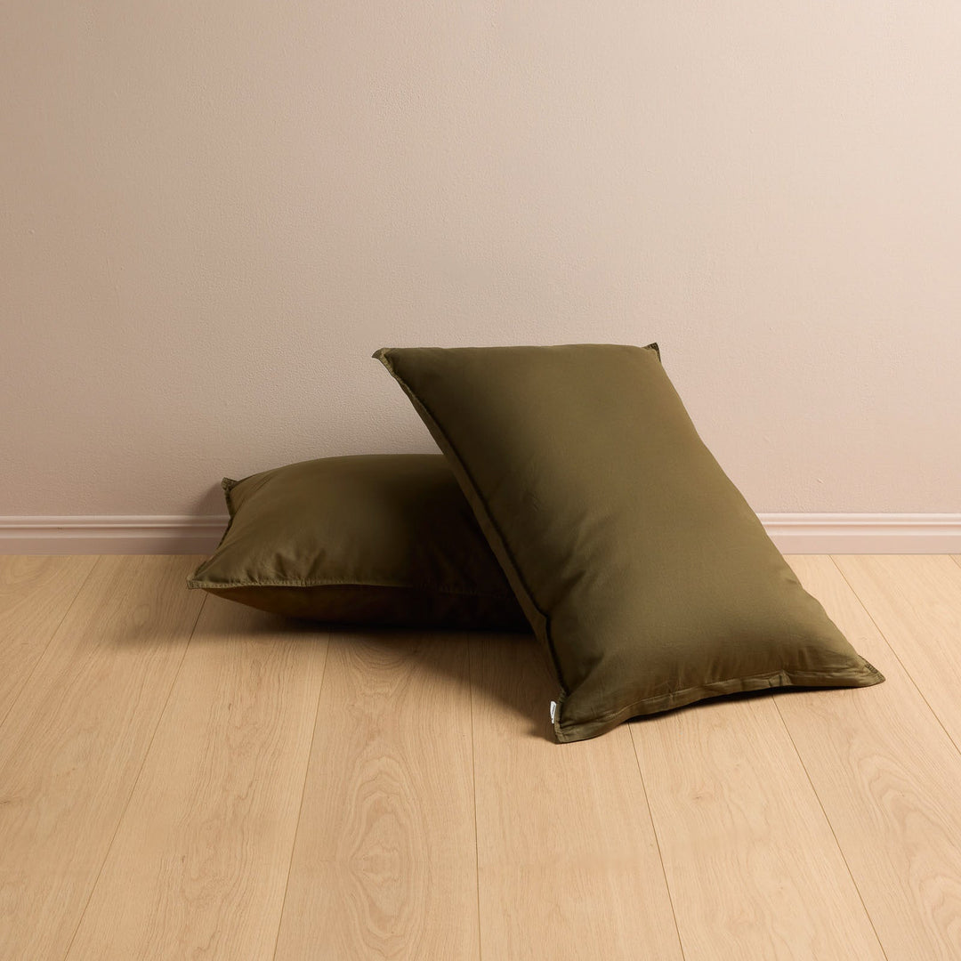 Hommey Pillowcase Pair - Green Olive