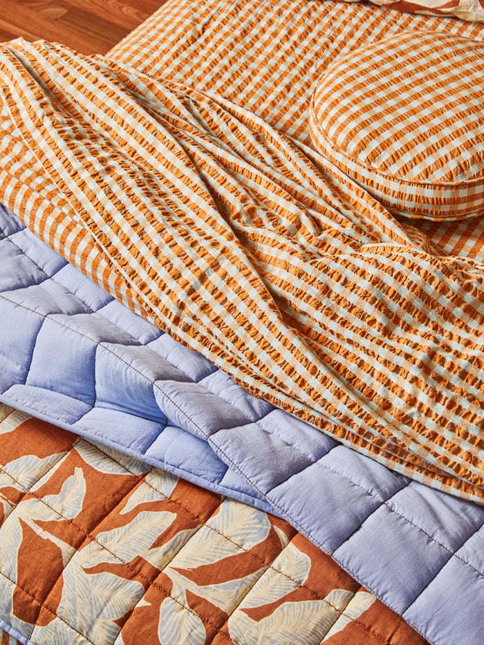 Mosey Me Honey Blue Seersucker Fitted Sheet
