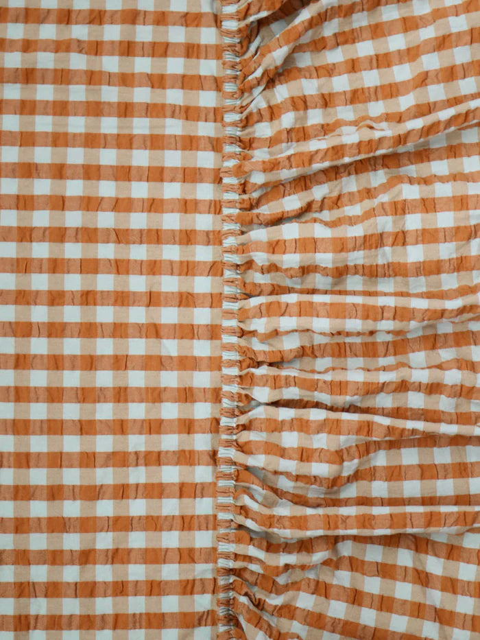 Mosey Me Honey Blue Seersucker Fitted Sheet