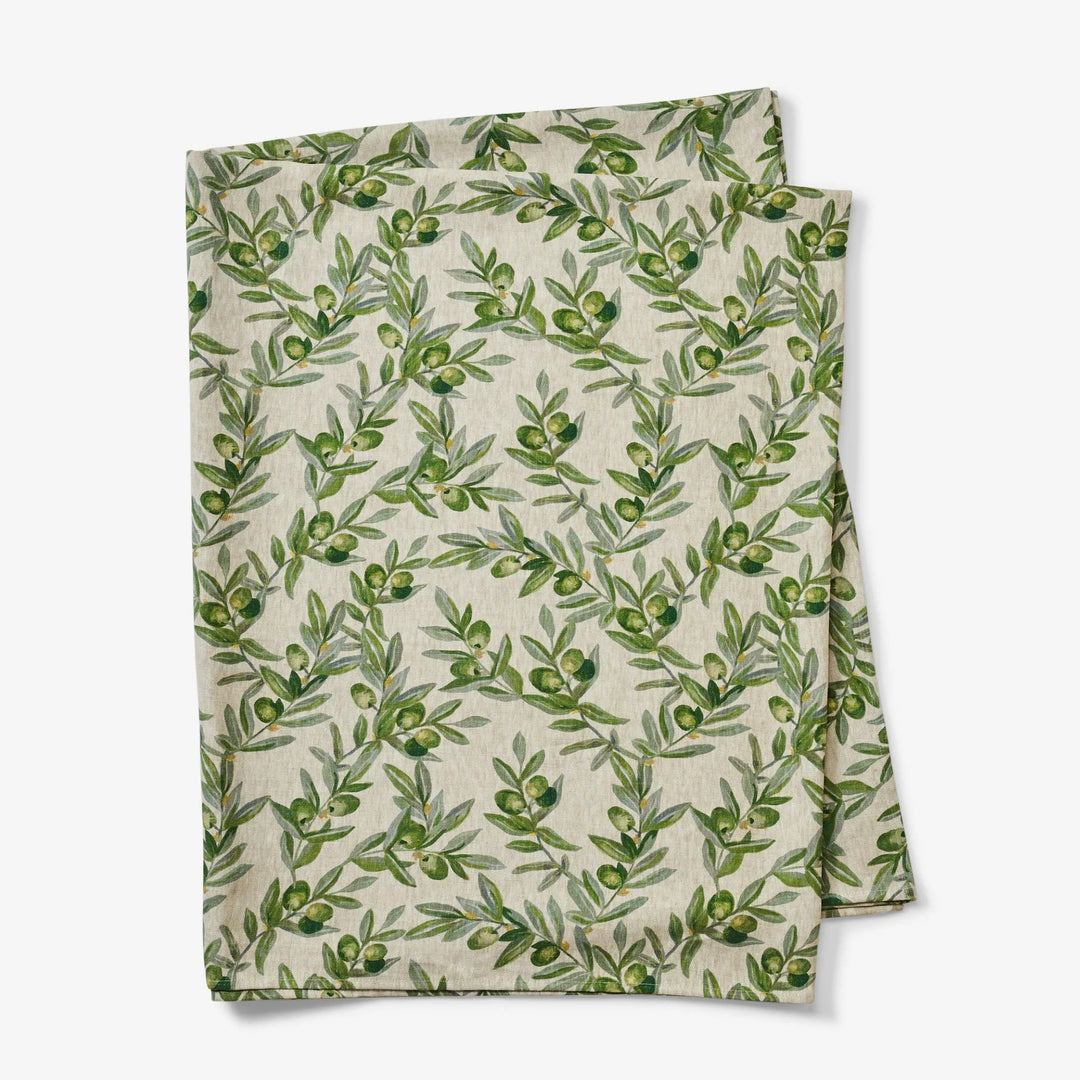 Bonnie & Neil Olive Green Linen Tablecloth