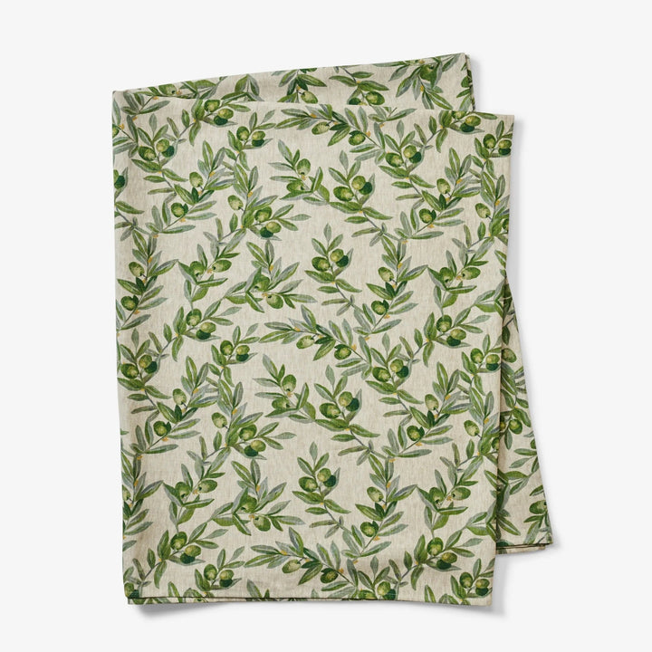 Bonnie & Neil Olive Green Linen Tablecloth