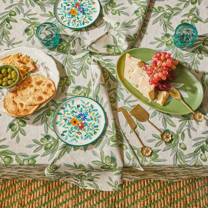 Bonnie & Neil Olive Green Linen Tablecloth