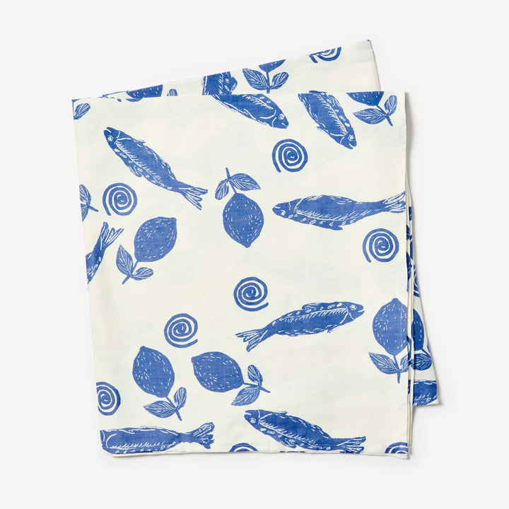 Bonnie & Neil Sardines Blue Tablecloth