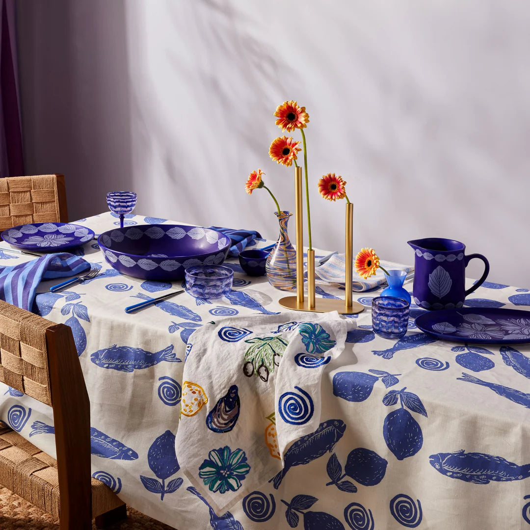 Bonnie & Neil Sardines Blue Tablecloth