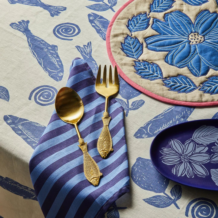 Bonnie & Neil Sardines Blue Tablecloth