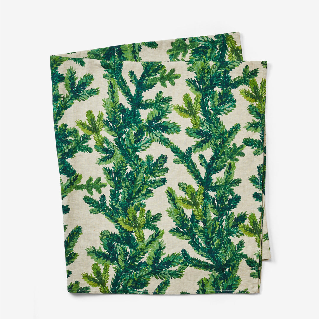 Bonnie & Neil Festive Foliage Green Linen Tablecloth