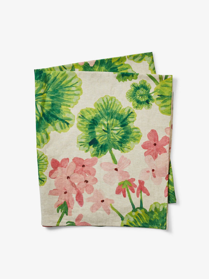 Bonnie & Neil Geranium Multi Linen Tablecloth