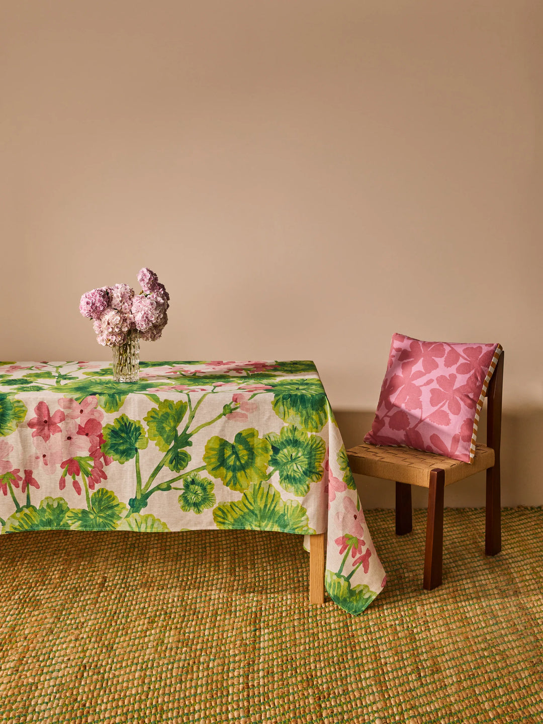 Bonnie & Neil Geranium Multi Linen Tablecloth
