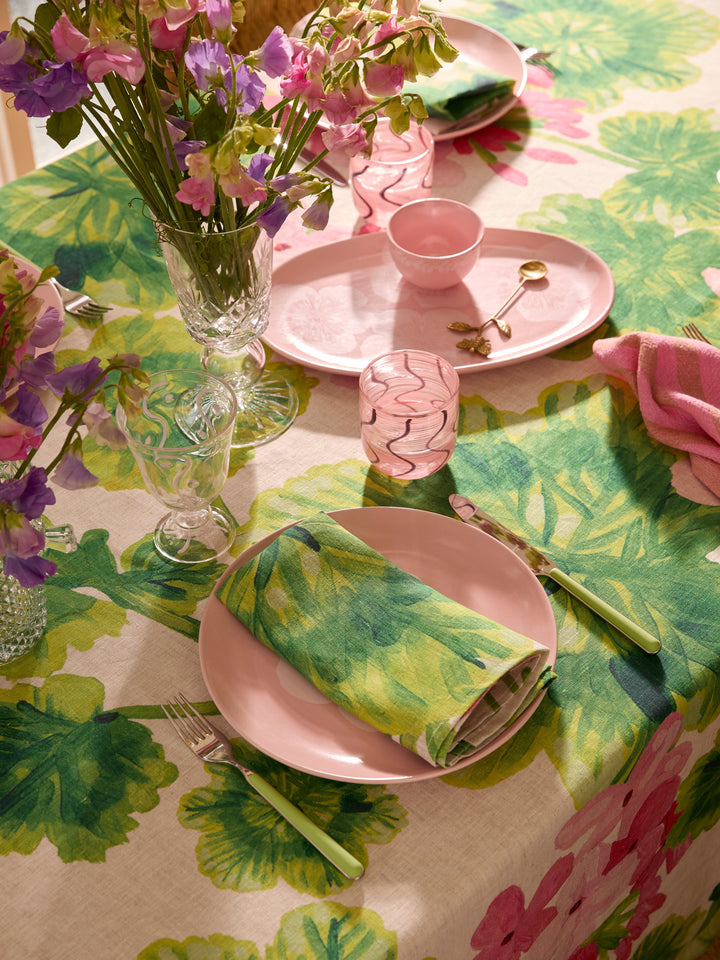Bonnie & Neil Geranium Multi Linen Tablecloth