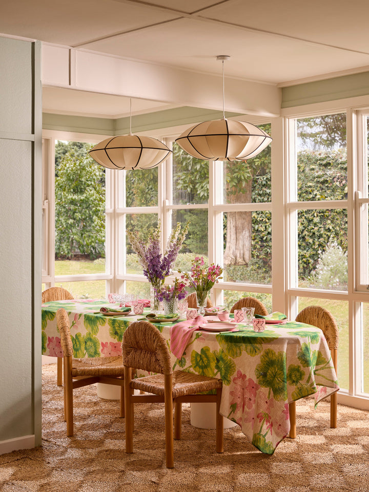 Bonnie & Neil Geranium Multi Linen Tablecloth