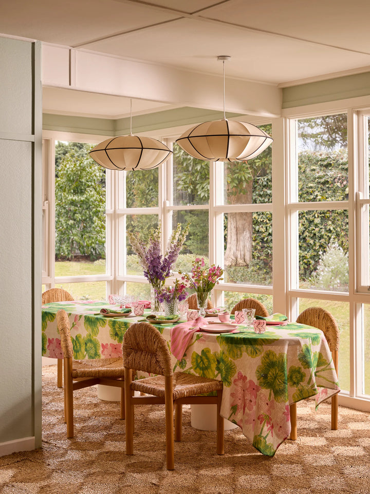 Bonnie & Neil Geranium Multi Linen Tablecloth