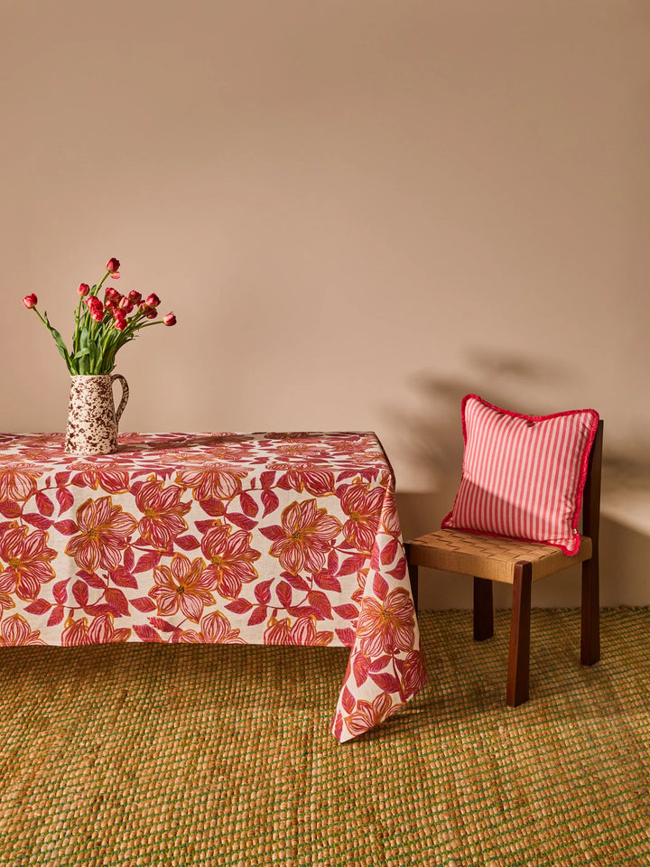 Bonnie & Neil Azalea Pink Linen Tablecloth
