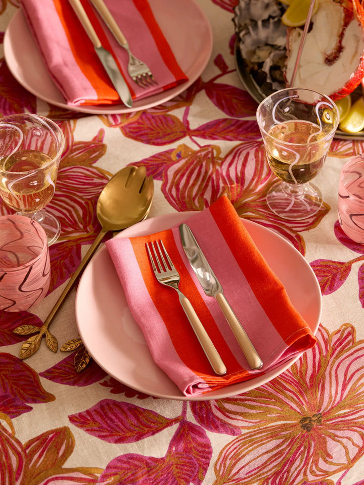 Bonnie & Neil Azalea Pink Linen Tablecloth