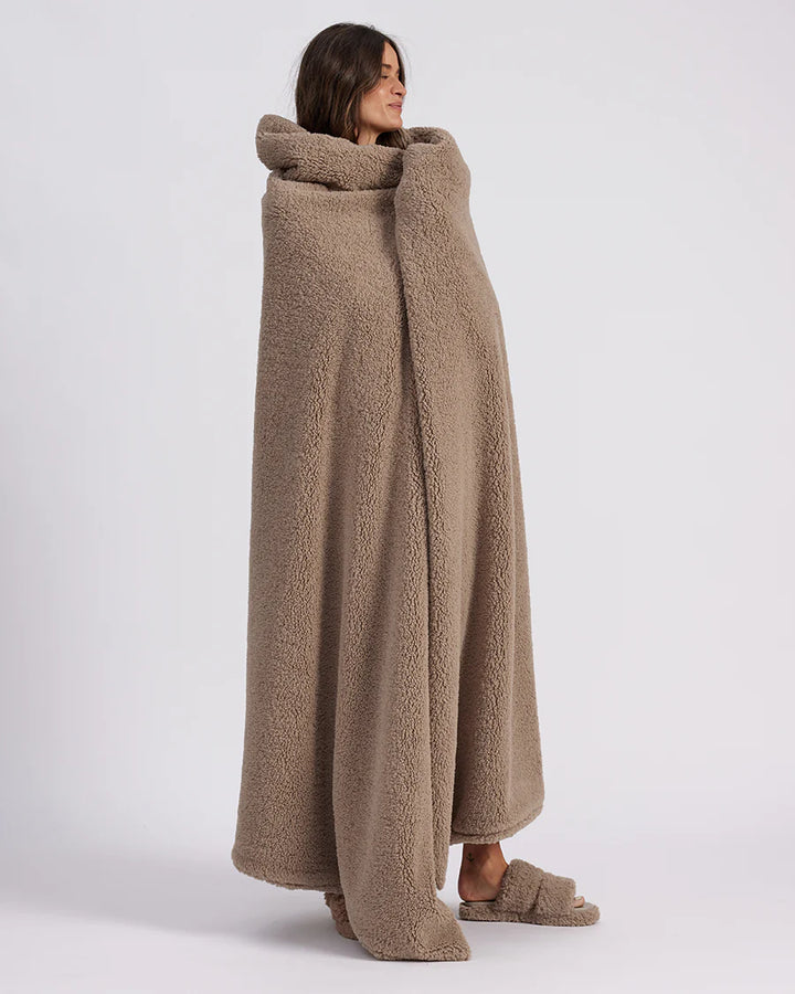 Hommey Faux Fur Throw Blanket - Warm Grey