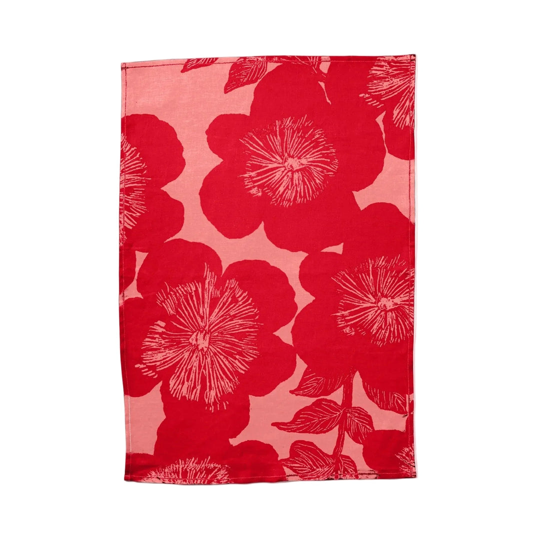 Bonnie & Neil Jardin Pink Linen Tea Towel