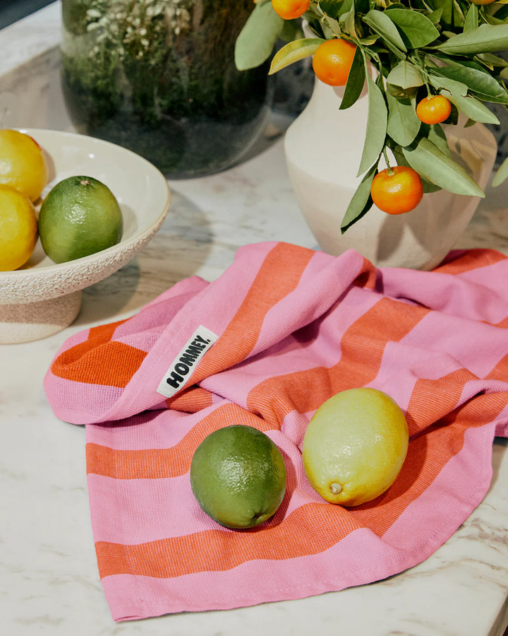 Hommey Tea Towel - Sherbet Stripe