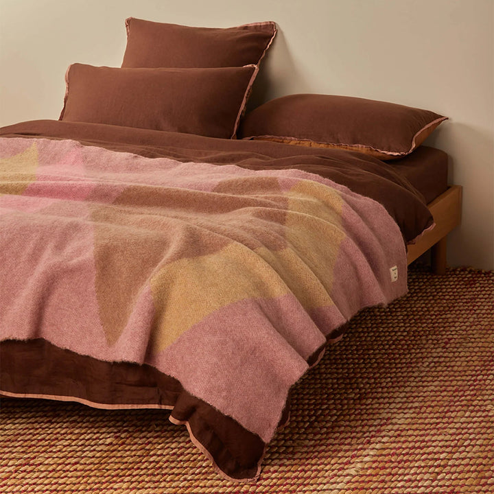 Bonnie & Neil Geometric Pink Mohair Throw