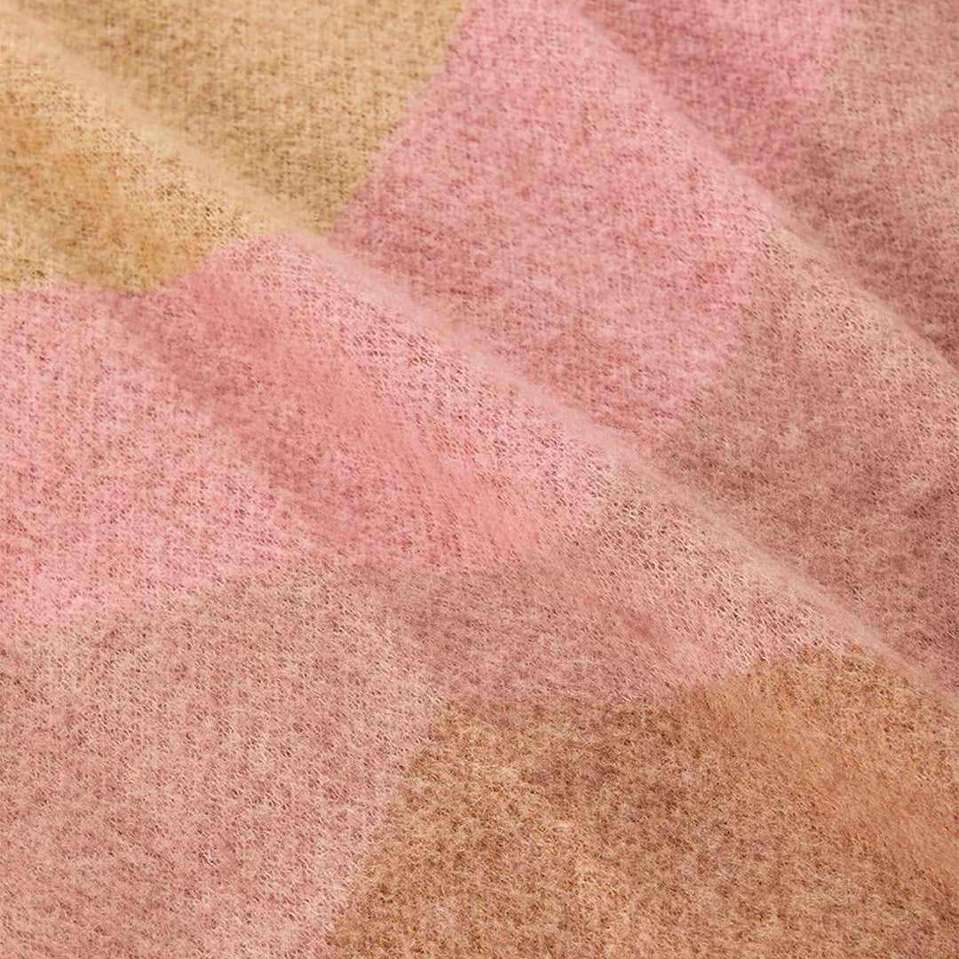 Bonnie & Neil Geometric Pink Mohair Throw
