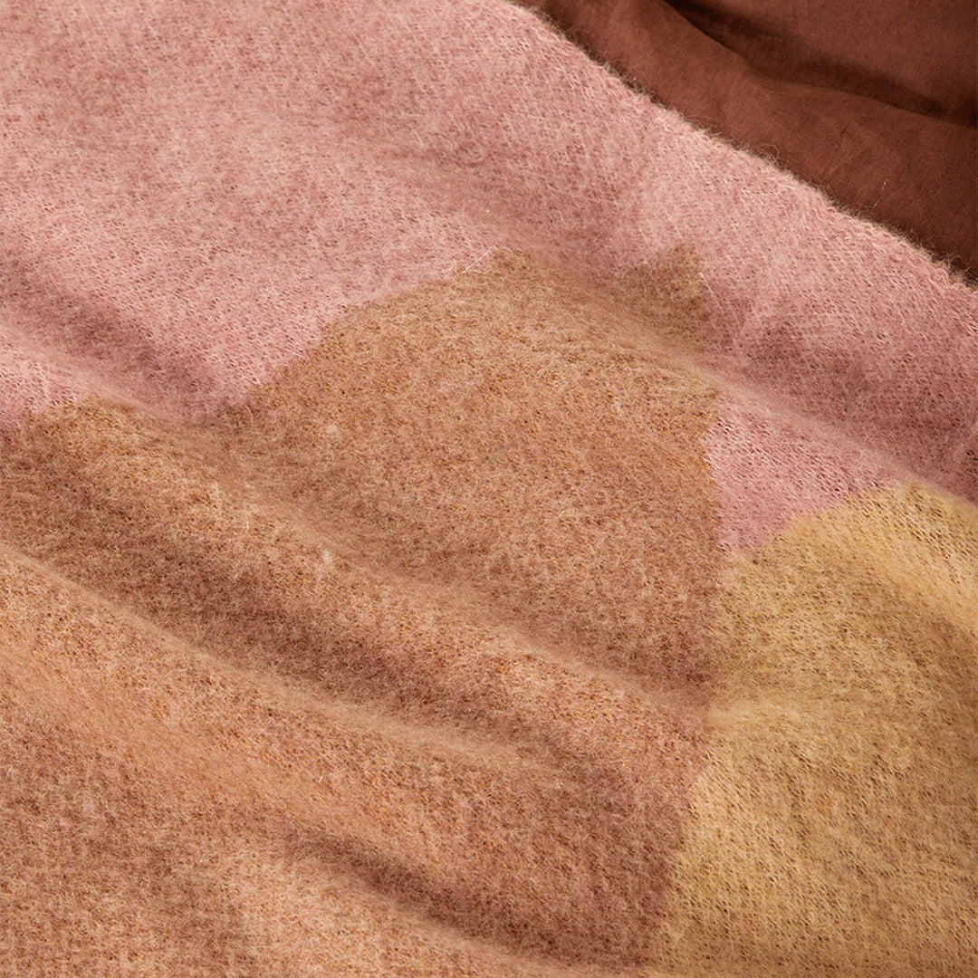 Bonnie & Neil Geometric Pink Mohair Throw