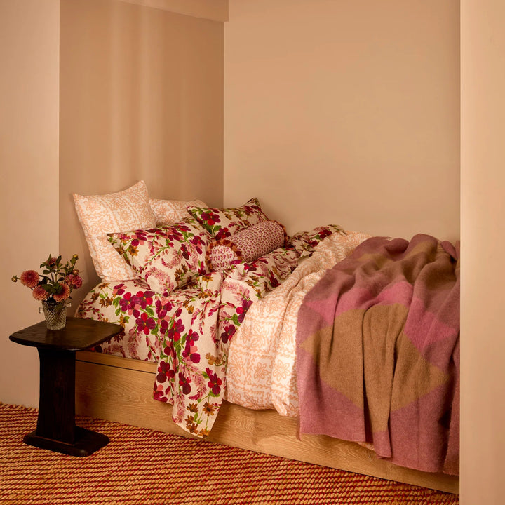 Bonnie & Neil Geometric Pink Mohair Throw