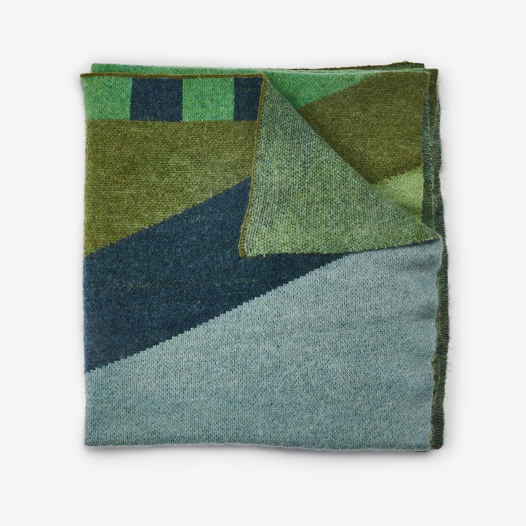 Bonnie & Neil Geometric Green Mohair Throw