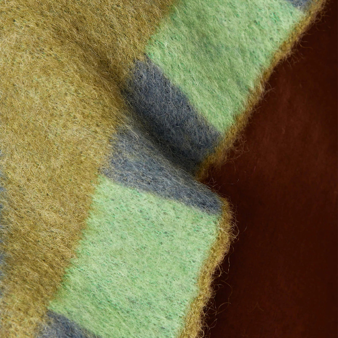 Bonnie & Neil Geometric Green Mohair Throw
