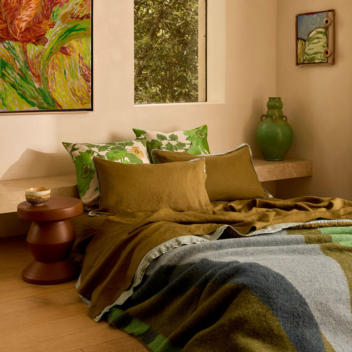 Bonnie & Neil Geometric Green Mohair Throw