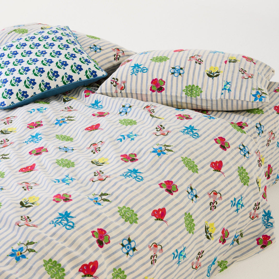 Kip & Co x Anna Spiro Malabar Floral Embroidered Linen Quilt Cover