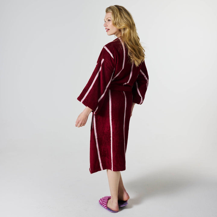 Kip & Co Ruby Rose Stripe Bamboo Terry Bath Robe