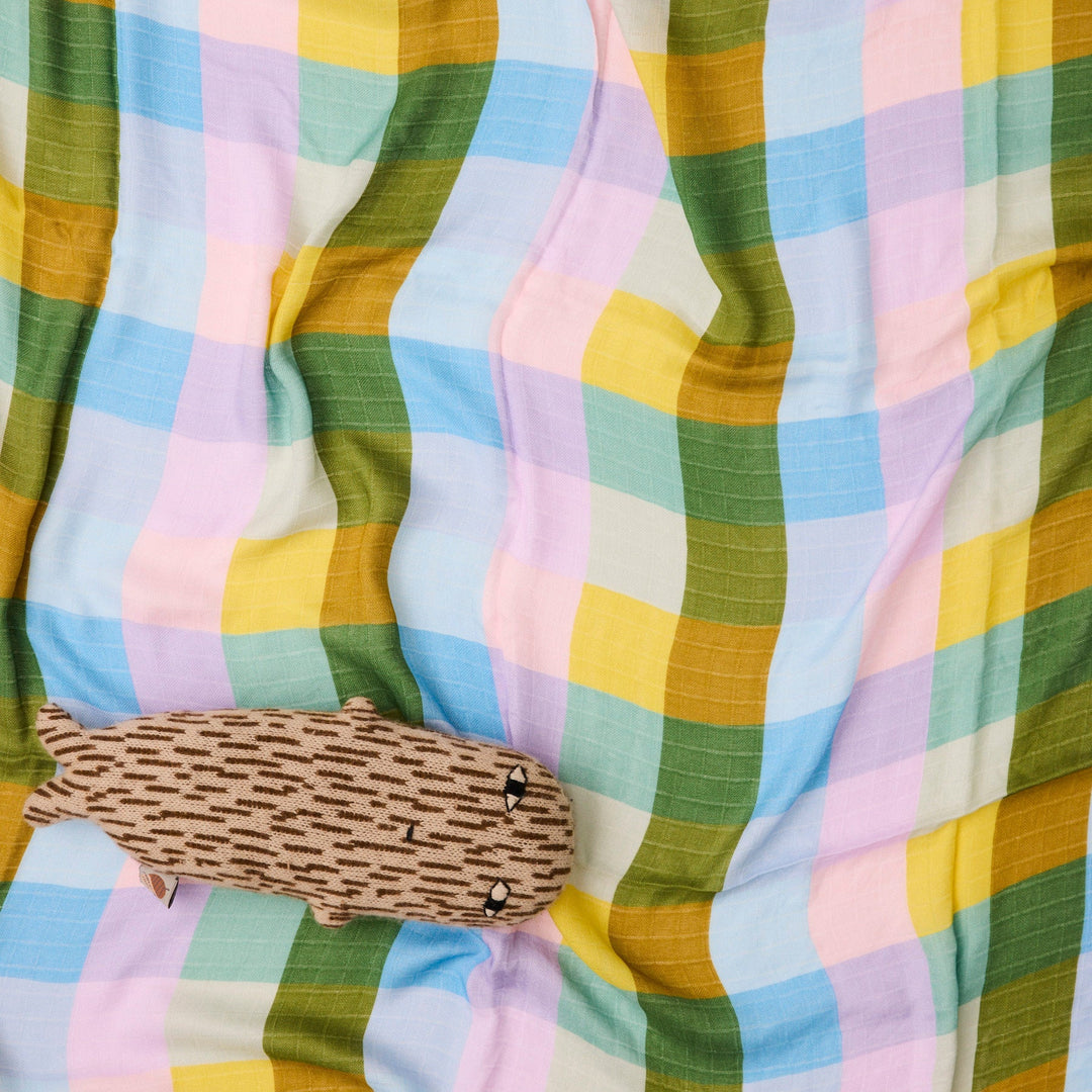 Kip & Co Sorbet Tartan Bamboo Swaddle